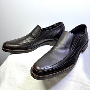 MATERIAL LONDON Wales Vero Couio Leather Brown Loafers Mens sz 10 Italy Luxury